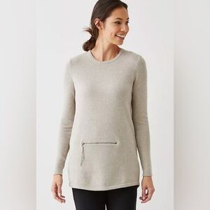 J. JILL PUREJILL Cotton/Cashmere Zip Pocket Pullover Size XL